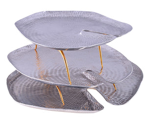 Thathera artisan’s hand-hammer aluminum/copper, padma tray, handcrafted tray, wall decor 