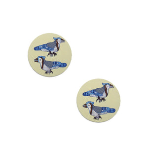 Pattachitra Coasters CD Gangajee Chadhaee (Two Blue Water Birds) set of 2  Handpaint CD Home Decor Dinning Serving