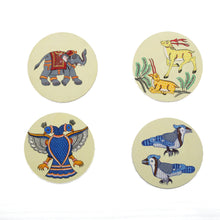 Pattachitra Coasters CD Gaaja Haathi (Elephant) set of 2  Handpaint CD Home Decor Dinning Serving