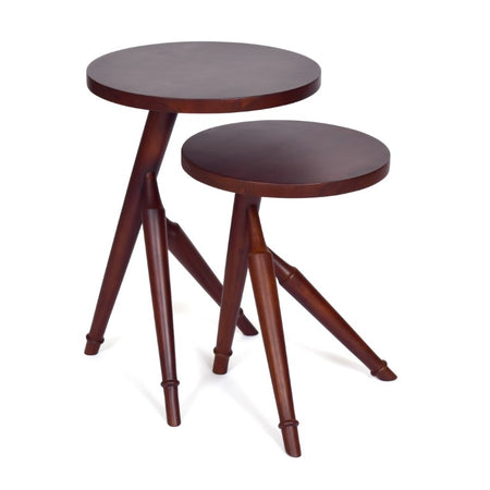 Ranthmbore Nesting Table Set of 2 Furniture Nesting table Handmade , wooden table, unique table, stool