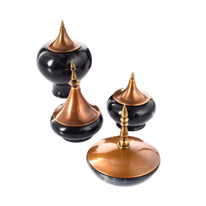 Spire collection jar L Marble Copper Cast Brass handturned Home decor Home Object table top Serving outdoors waterproof