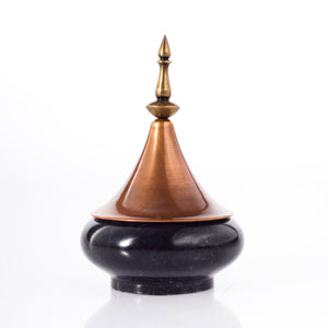 Spire collection jar L Marble Copper Cast Brass handturned Home decor Home Object table top Serving outdoors waterproof