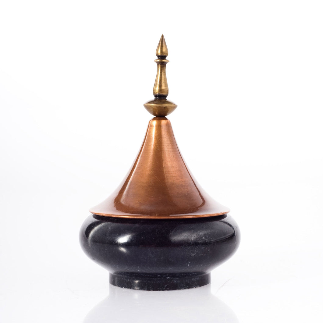 Spire collection jar L Marble Copper Cast Brass handturned Home decor Home Object table top Serving outdoors waterproof