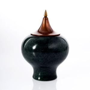 Spire collection jar L Marble Copper Cast Brass handturned Home decor Home Object table top Serving outdoors waterproof