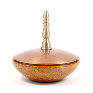 Spire collection jar Marble Copper Cast Brass handturned Home decor Home Object table top Serving outdoors waterproof, vintage jar, ancient jar