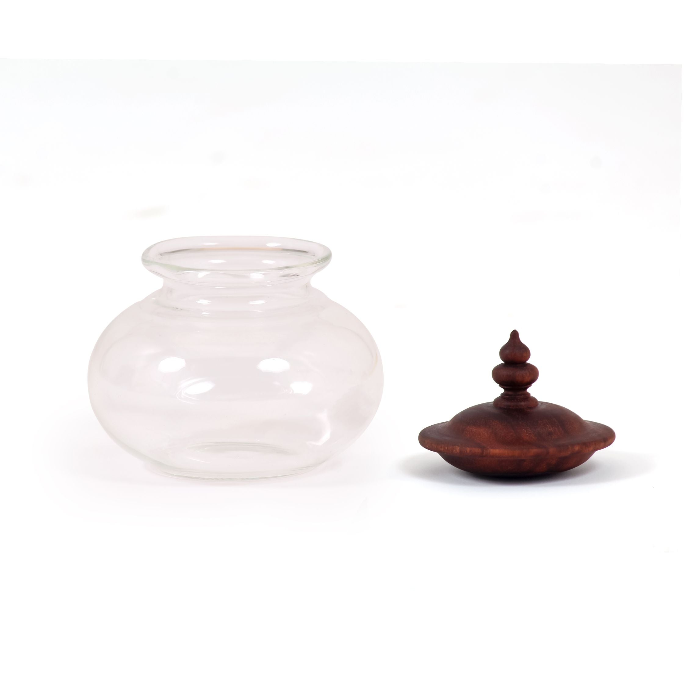 Jars, Indo-european shapes, handcrafted, laboratory glass, turned wooden lids, tradtional, decor, dining spaces, storage, serving, tabletop accessories, serving, storage