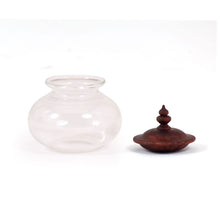 Jars, Indo-european shapes, handcrafted, laboratory glass, turned wooden lids, tradtional, decor, dining spaces, storage, serving, tabletop accessories, serving, storage