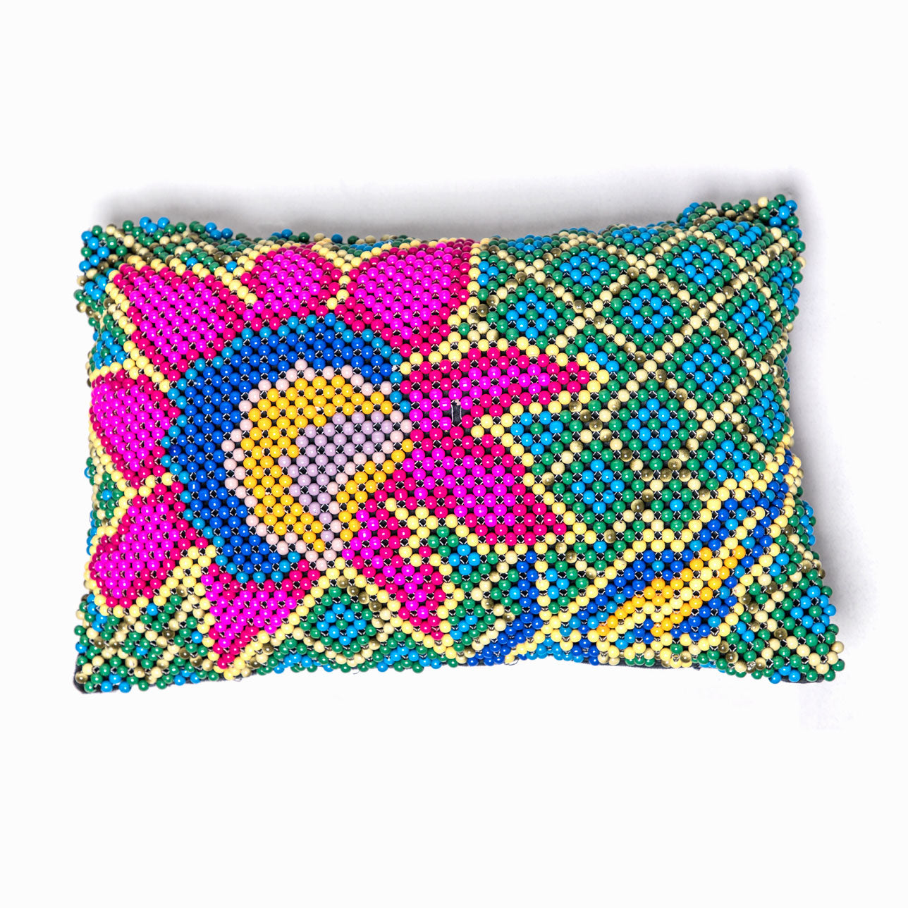 Sheesh Bagh Cushion Gulaab 18"x12" Home textiles Cushions / Bolsters Cushion Cover Glass Bead Making Handcraft, beautiful cushion