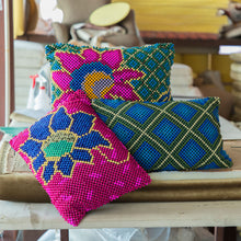 Sheesh Bagh Cushion Gulaab 18"x12" Home textiles Cushions / Bolsters Cushion Cover Glass Bead Making Handcraft, beautiful cushion
