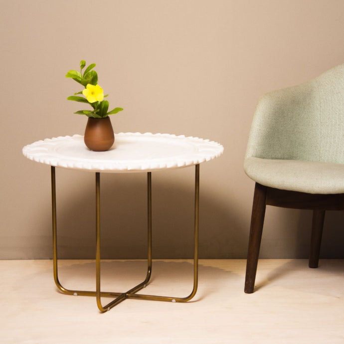 Stone Carving Table White  Furniture Side Table Handcraft ancient table, vintage table