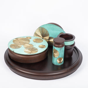 Mukhwaas supari  handcrafted in wood and hand etched patina naqqashi craft  home object serving table top spoon holder festive essential