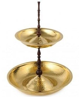 Suri Platter 2 Tier Home Objects Serving Table top Handcraft, ancient platter, vinatge platter, royal platter