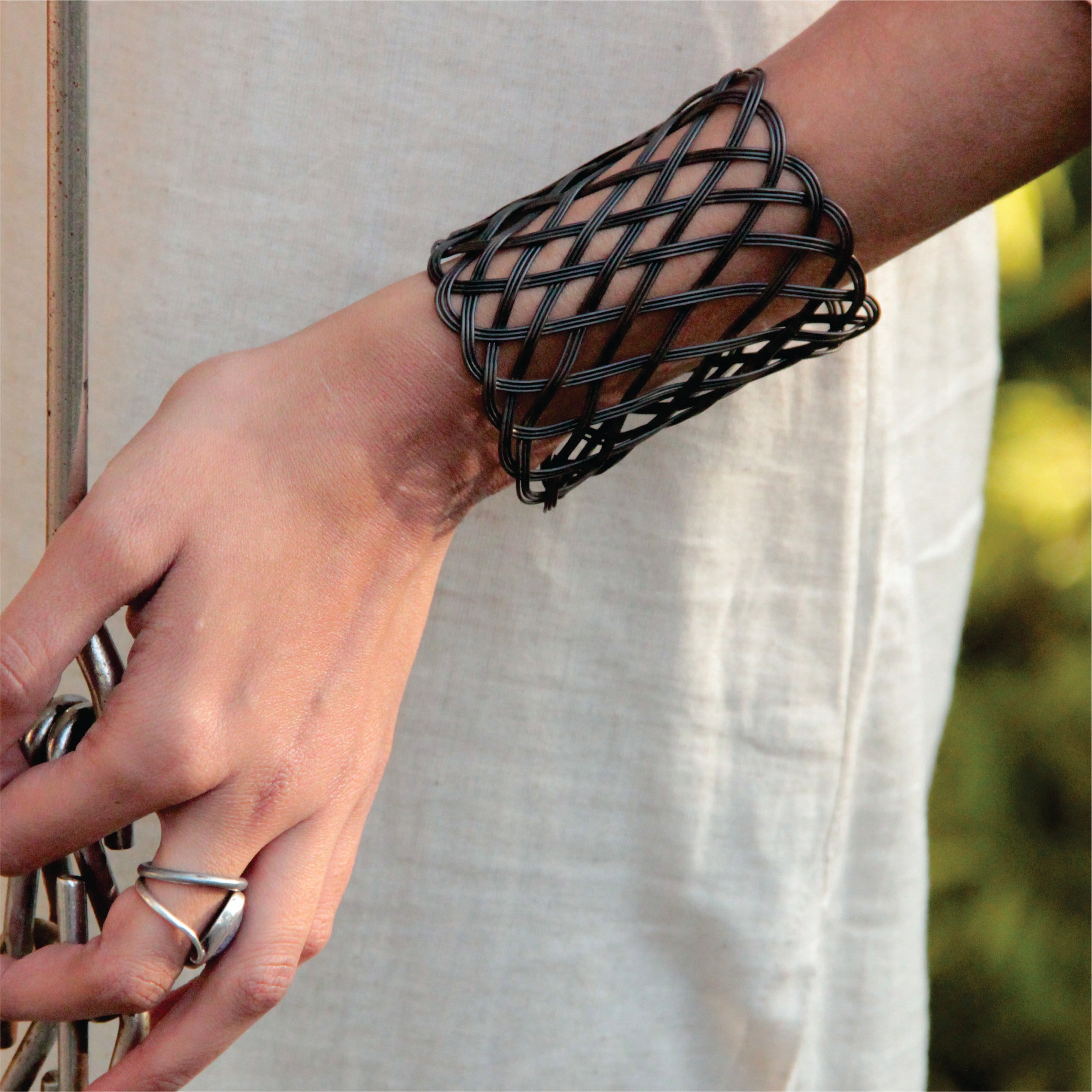 Tokri Cuff Long Ant Wearable Jewellery, hand cuff, black hand cuff, handcrafted hand cuff, bracelet