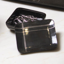 Tangram Bidri Lakeer Square box play at work handcrafted in bidri minimalist art like functionality zinc copper Home object serving table top stationery desktop organizer