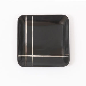 Tangram Bidri Lakeer Square lid coaster play at work handcrafted in bidri minimalist art like functionality zinc copper Home object serving table top stationery desktop organizer