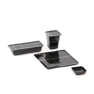 Tangram Bidri Lakeer Square box play at work handcrafted in bidri minimalist art like functionality zinc copper Home object serving table top stationery desktop organizer