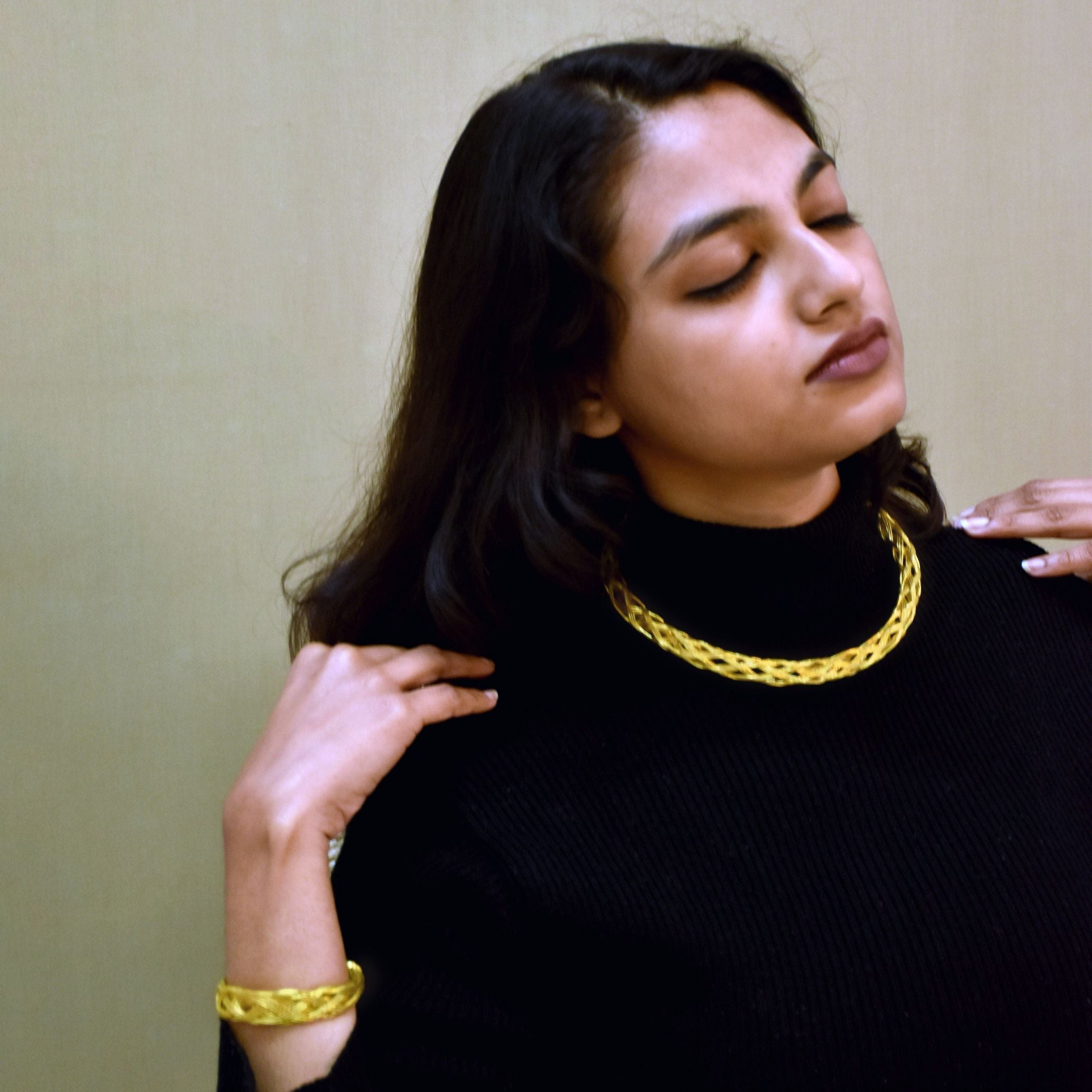 Tokri Gold Wearable Jewellery, hand necklace, gold necklace, oxidized necklace, handcrafted necklace, jewellery 