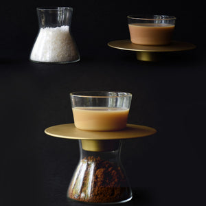 Ufo Cup Saucer Set of 2 w/ Mini Jar, Decor Dining, Glass Casting