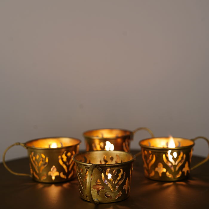New Victoria Tea Light Holder Lighting Fragrance Decor Brass Tealight Cup