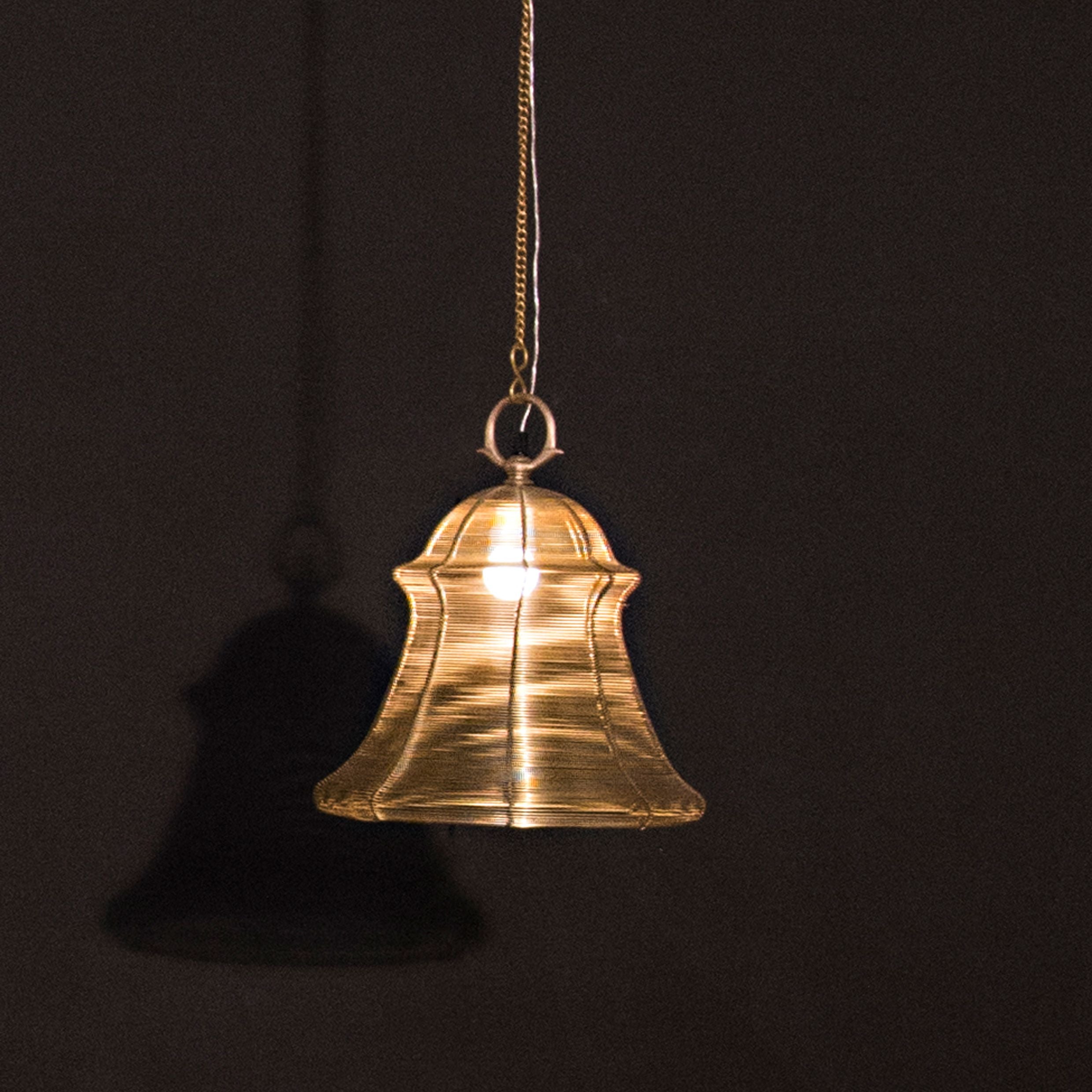 Wire bell lamp lighting wall ceiling hanging pendant brass, hanging lamp, ancient vintage lamp, unique hanging lamp