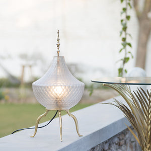 VR1 Lamp lighting table lamp brass base brass finial top Chiseled glass shade gentle light floor lamp