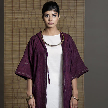Wild Ass PARALLEL wool silk Indigo Wearable Stitched Garment Textile Weaving