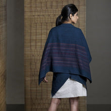 Wild Ass KITE Shrug Wool Silk Indigo Wearable stitched garment Textile Weaving