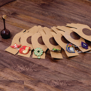 Zardozi Brooch & Rakhi: Kagaz ki Kashti (Paper Boat) Zardozi, Velvet, Silk Thread