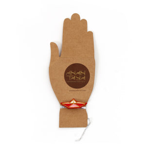 Zardozi Brooch & Rakhi: Kagaz ki Kashti (Paper Boat) Zardozi, Velvet, Silk Thread