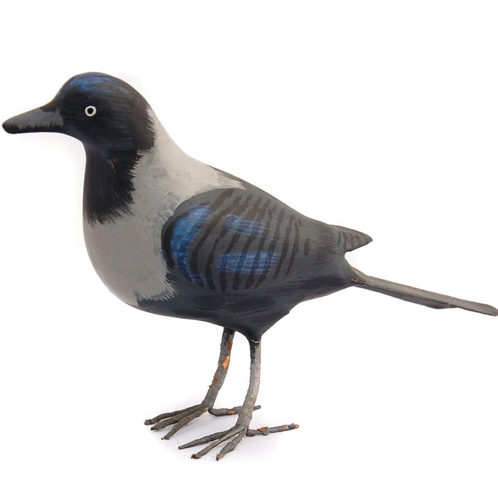 PM Crow L paper mache lightweight handpainted Accessory , Display , Table Top, kid , toy