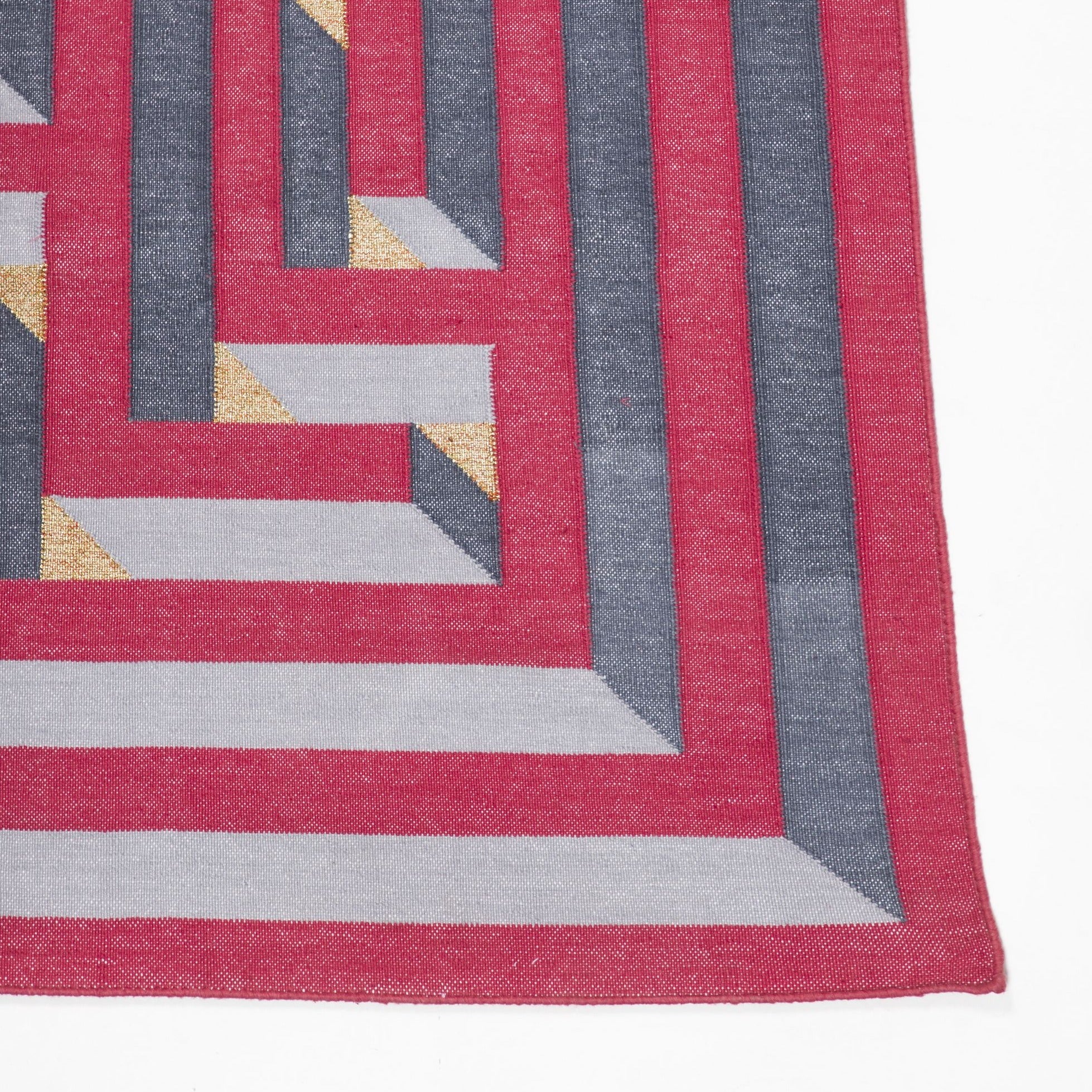 Amaze Dhurrie DEEG Square 5'x5' , Home textiles , Rugs , Carpets , Durrie weaving, handcrafted, made in India, artist