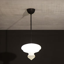 Benaras Pendant Lamp Finial ceiling lamp hanging lamp lighting handblown frosted glass, brass, and hand-turned marble, hanging light, lighting, crafted