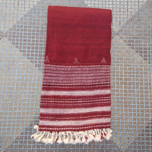 Shawl Paghdi Design Sheep Wool Maroon 86"X39" Wearable Apparel Accessory Handcraft, warm shawl
