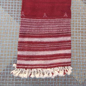 Shawl Paghdi Design Sheep Wool Maroon 86"X39" Wearable Apparel Accessory Handcraft, warm shawl