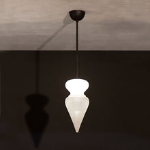 Benaras Pendant Lamp Finial ceiling lamp hanging lamp lighting handblown frosted glass, brass, and hand-turned marble, hanging light, lighting, crafted