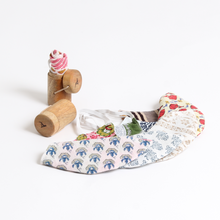 block print reversible mask in wooden box. recycled mask, block print mask, reversible mask. hand crafted